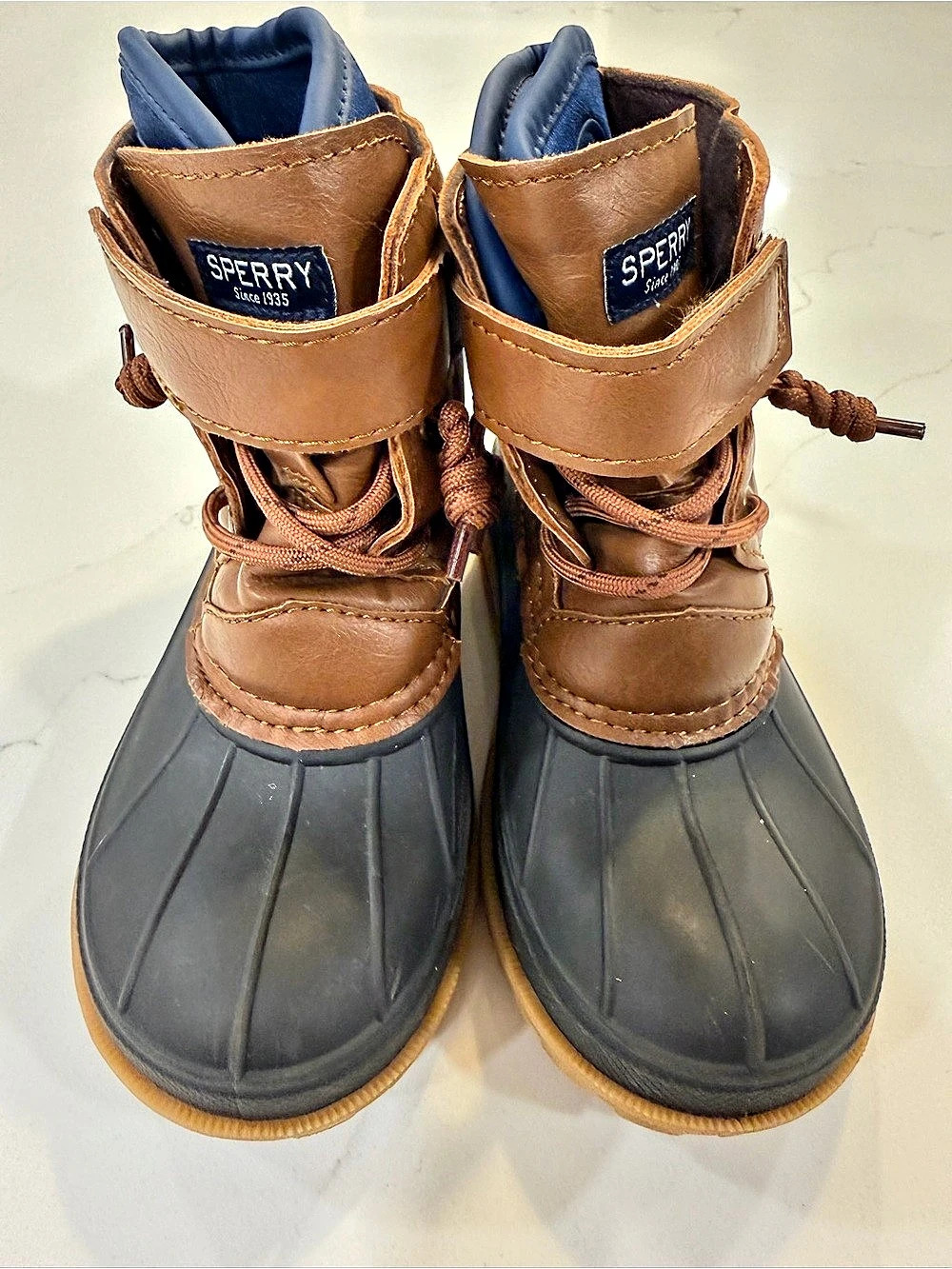 Sperry Cold Bay Cold Weather Boots Brown Black US Toddler 8 Like New